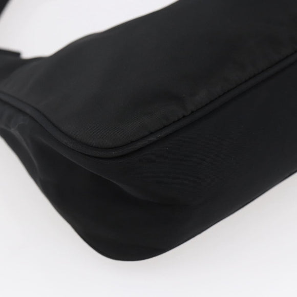 PRADA Hand Bag Nylon Black Silver Auth 150135