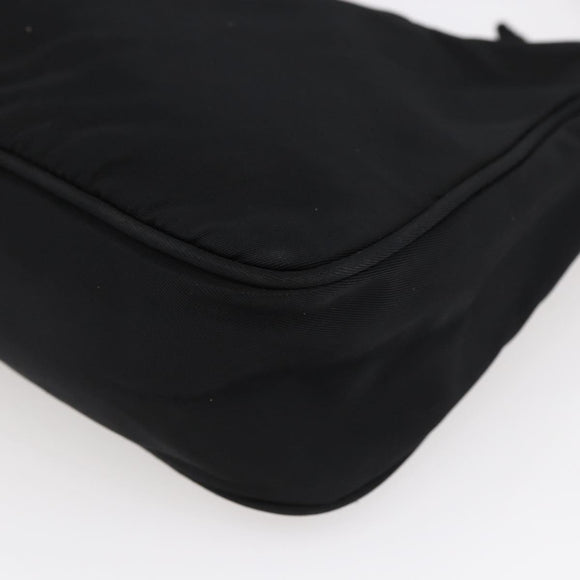 PRADA Hand Bag Nylon Black Silver Auth 150135