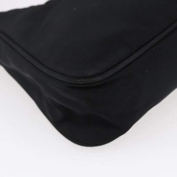 PRADA Hand Bag Nylon Black Silver Auth 150135