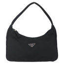 PRADA Hand Bag Nylon Black Silver Auth 150135-2