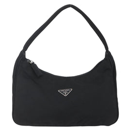 PRADA Hand Bag Nylon Black Silver Auth 150135 - 0