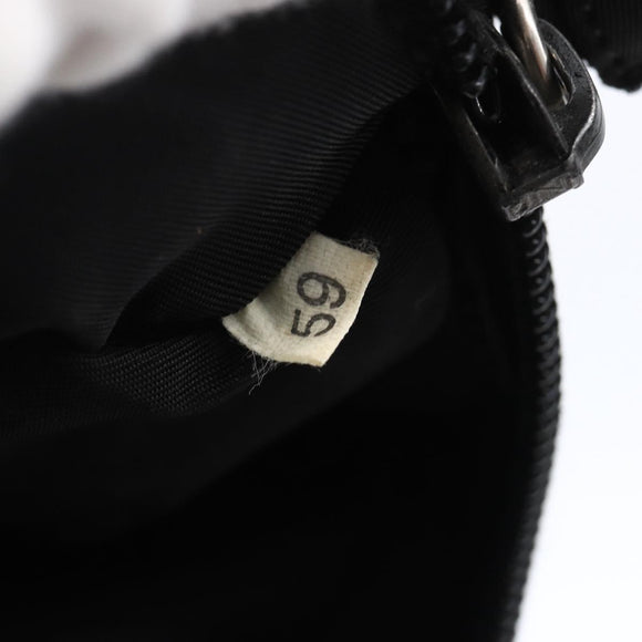 PRADA Hand Bag Nylon Black Silver Auth 150135