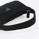 PRADA Hand Bag Nylon Black Silver Auth 150135-8