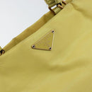 PRADA Tote Bag Nylon Yellow Gold Auth 150138-17