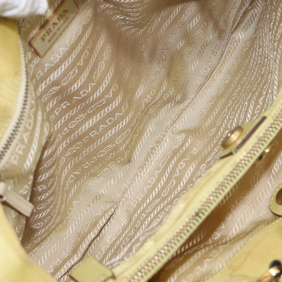 PRADA Tote Bag Nylon Yellow Gold Auth 150138
