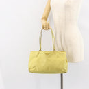 PRADA Tote Bag Nylon Yellow Gold Auth 150138-23