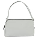 PRADA Tote Bag Leather White Silver Auth 150139-1