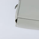 PRADA Tote Bag Leather White Silver Auth 150139-17