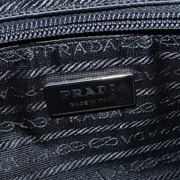 PRADA Tote Bag Leather White Silver Auth 150139