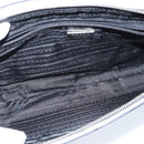 PRADA Tote Bag Leather White Silver Auth 150139-9