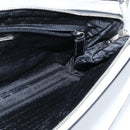 PRADA Tote Bag Leather White Silver Auth 150139-19