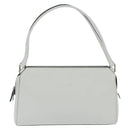 PRADA Tote Bag Leather White Silver Auth 150139-13