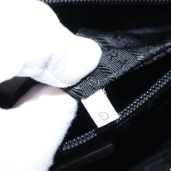 PRADA Tote Bag Leather White Silver Auth 150139