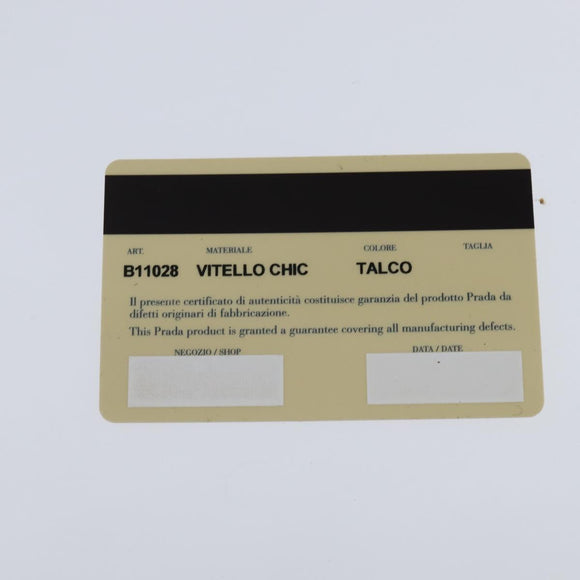 PRADA Tote Bag Leather White Silver Auth 150139