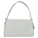 PRADA Tote Bag Leather White Silver Auth 150139-2