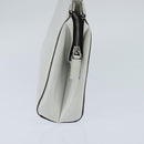 PRADA Tote Bag Leather White Silver Auth 150139-3