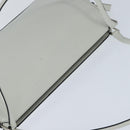 PRADA Tote Bag Leather White Silver Auth 150139-6