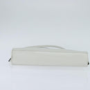 PRADA Tote Bag Leather White Silver Auth 150139-5