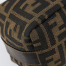 FENDI Zucca Canvas Vanity Hand Bag Black Brown Auth 150140-14