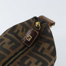 FENDI Zucca Canvas Vanity Hand Bag Black Brown Auth 150140-18