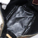 FENDI Zucca Canvas Vanity Hand Bag Black Brown Auth 150140-11