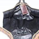 FENDI Zucca Canvas Vanity Hand Bag Black Brown Auth 150140-20