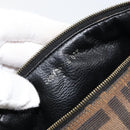 FENDI Zucca Canvas Vanity Hand Bag Black Brown Auth 150140-12