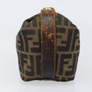 FENDI Zucca Canvas Vanity Hand Bag Black Brown Auth 150140-3