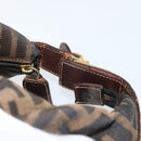 FENDI Zucca Canvas Vanity Hand Bag Black Brown Auth 150140-7