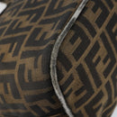 FENDI Zucca Canvas Mamma Baguette Shoulder Bag Black Brown Silver Auth 150142-16