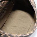 FENDI Zucca Canvas Mamma Baguette Shoulder Bag Black Brown Silver Auth 150142-11