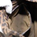 FENDI Zucca Canvas Mamma Baguette Shoulder Bag Black Brown Silver Auth 150142-22