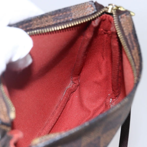 LOUIS VUITTON Damier Ebene Trousse Makeup Pouch N51982 LV Auth 150145