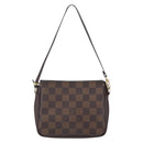 LOUIS VUITTON Damier Ebene Trousse Makeup Pouch N51982 LV Auth 150145-13