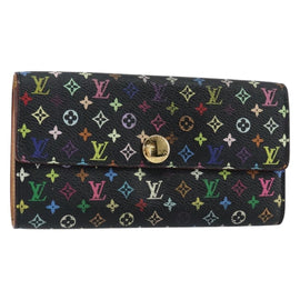 LOUIS VUITTON Multicolor Pochette Porte Monnaie Credit Black M60005 Auth 150194