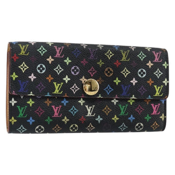 LOUIS VUITTON Multicolor Pochette Porte Monnaie Credit Black M60005 Auth 150194