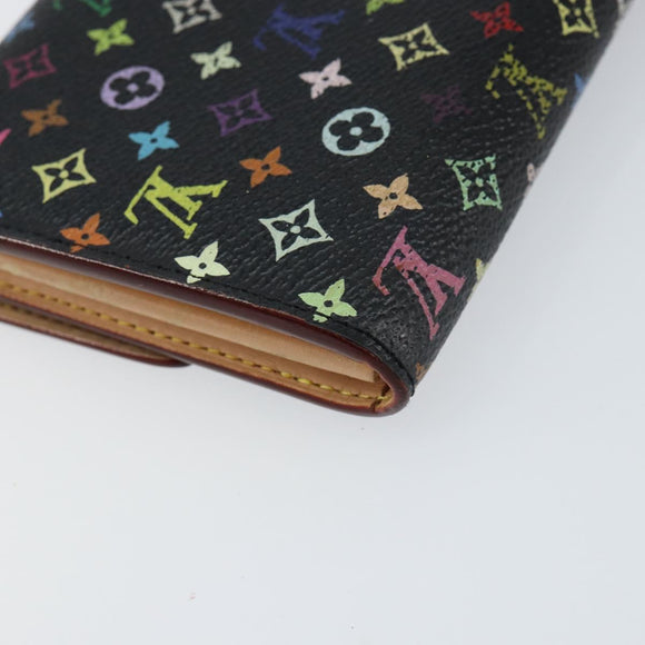 LOUIS VUITTON Multicolor Pochette Porte Monnaie Credit Black M60005 Auth 150194