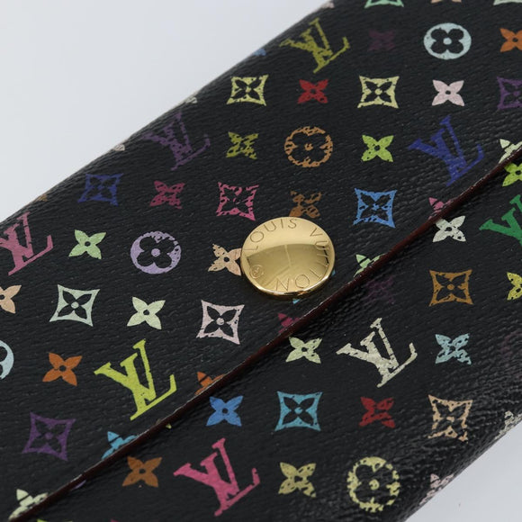 LOUIS VUITTON Multicolor Pochette Porte Monnaie Credit Black M60005 Auth 150194