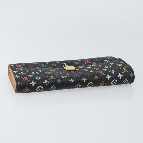 LOUIS VUITTON Multicolor Pochette Porte Monnaie Credit Black M60005 Auth 150194