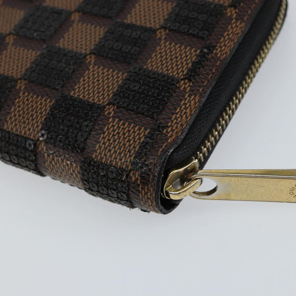 LOUIS VUITTON Damie Payette Zippy Wallet Long Wallet Black N63174 LV Auth 150195
