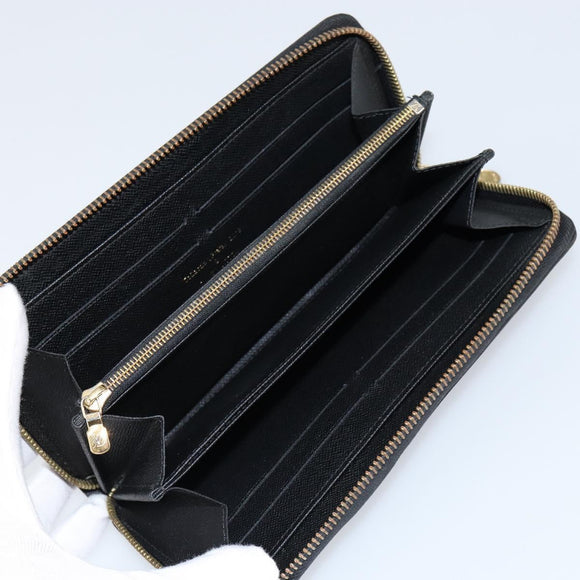 LOUIS VUITTON Damie Payette Zippy Wallet Long Wallet Black N63174 LV Auth 150195