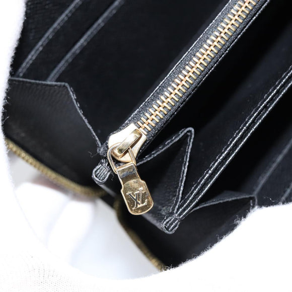 LOUIS VUITTON Damie Payette Zippy Wallet Long Wallet Black N63174 LV Auth 150195