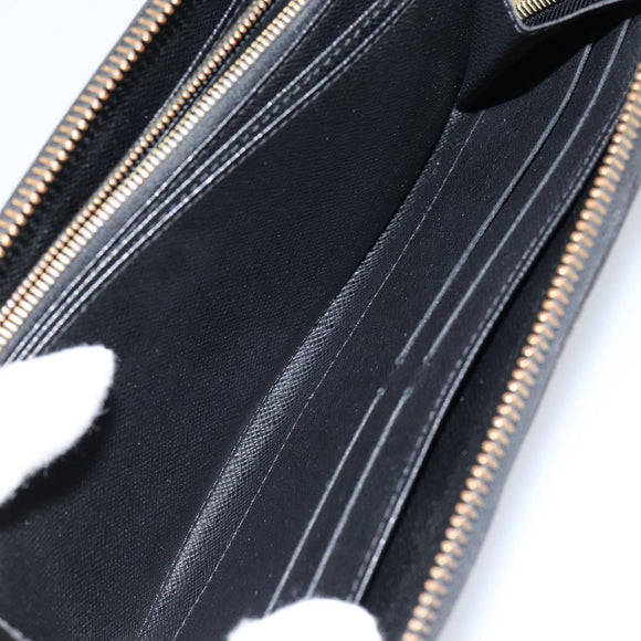 LOUIS VUITTON Damie Payette Zippy Wallet Long Wallet Black N63174 LV Auth 150195