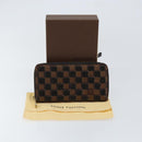 LOUIS VUITTON Damie Payette Zippy Wallet Long Wallet Black N63174 LV Auth 150195-12