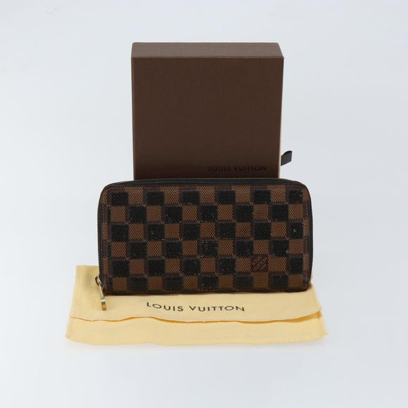 LOUIS VUITTON Damie Payette Zippy Wallet Long Wallet Black N63174 LV Auth 150195