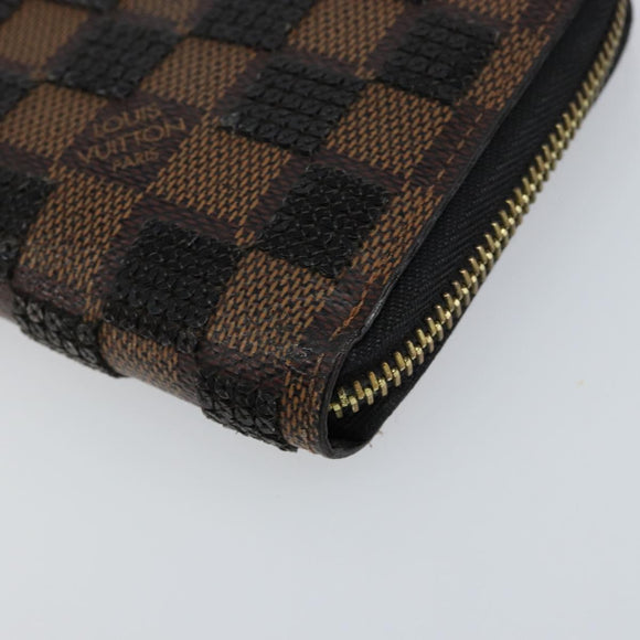 LOUIS VUITTON Damie Payette Zippy Wallet Long Wallet Black N63174 LV Auth 150195