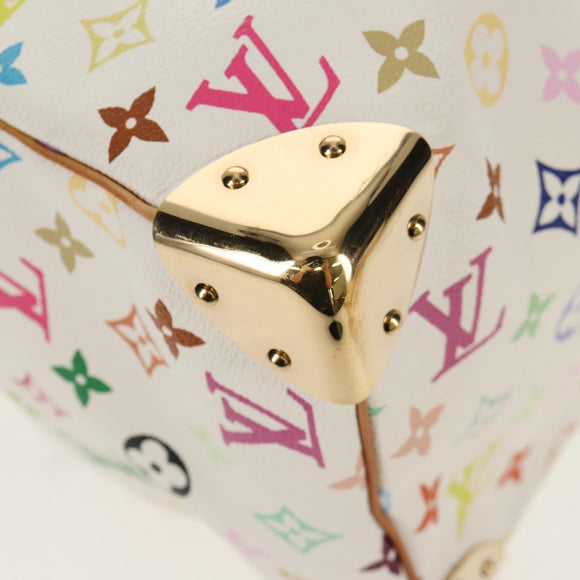 LOUIS VUITTON Monogram Multicolor Speedy 30 Hand Bag White M92643 Auth 150196V