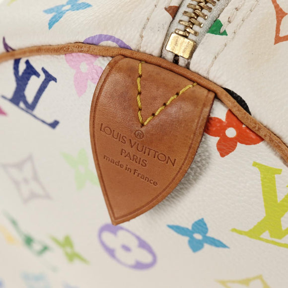 LOUIS VUITTON Monogram Multicolor Speedy 30 Hand Bag White M92643 Auth 150196V