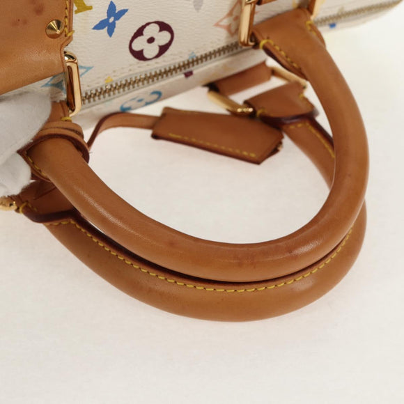 LOUIS VUITTON Monogram Multicolor Speedy 30 Hand Bag White M92643 Auth 150196V