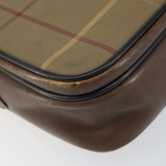 Burberrys Nova Check Shoulder Bag Canvas Beige Gold Auth 150198